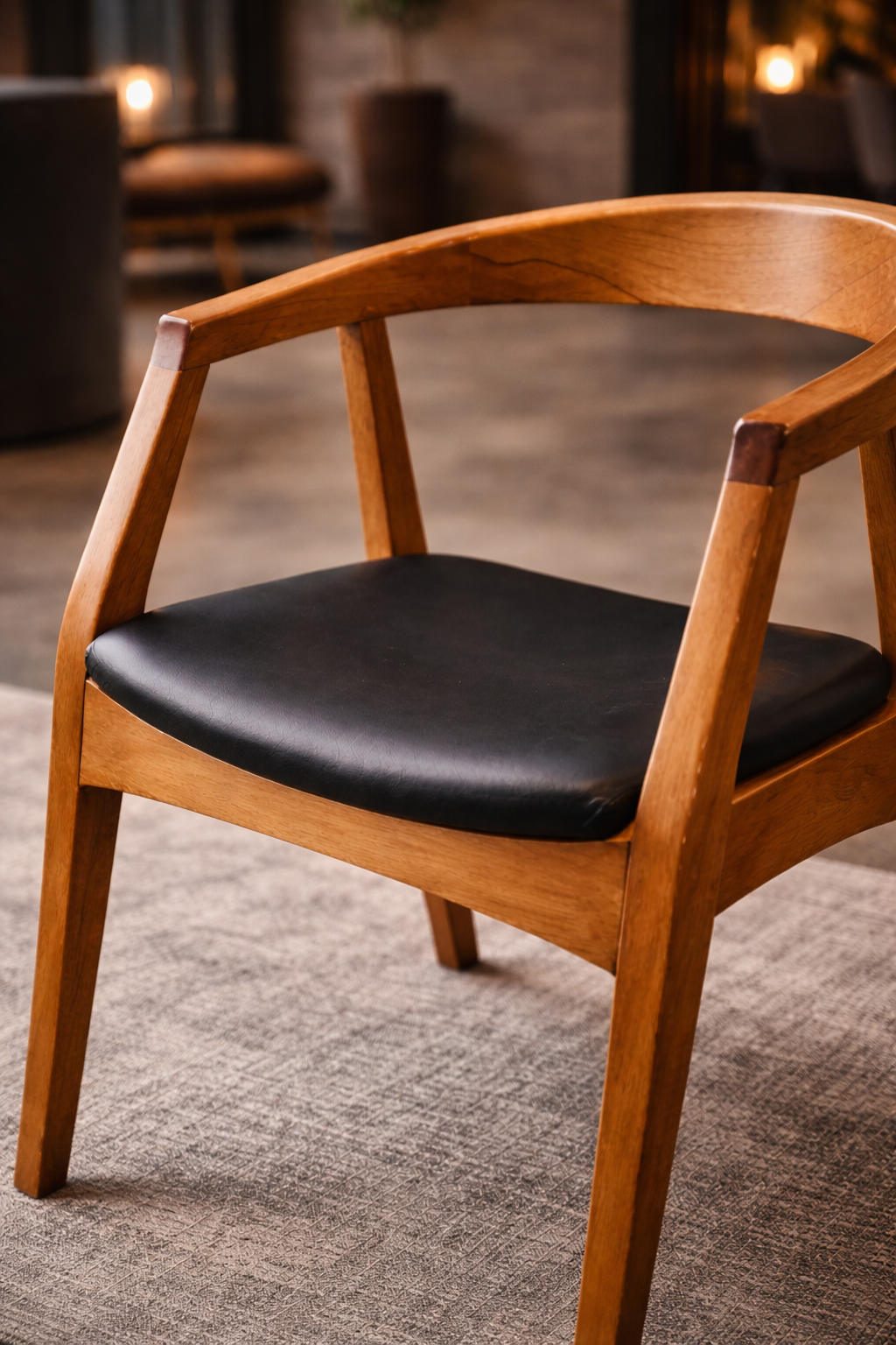 Falez Natural Ahşap Kayın Sandalye Detaylı İşçilik Modern Şık Tasarım