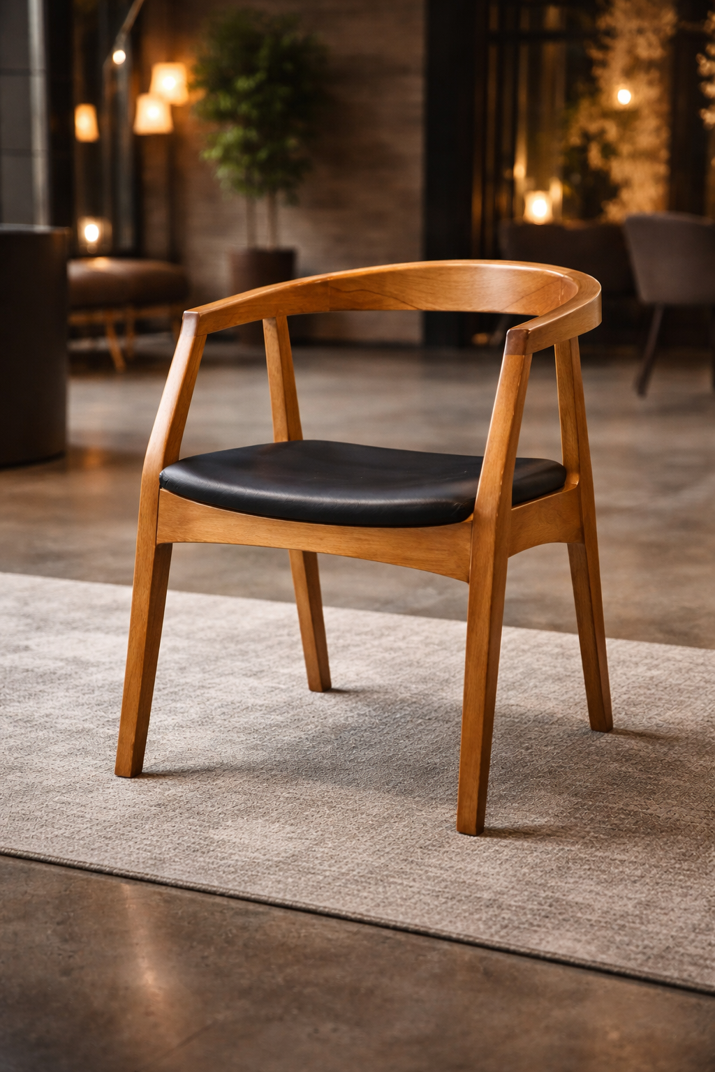 Falez Natural Ahşap Kayın Sandalye Detaylı İşçilik Modern Şık Tasarım