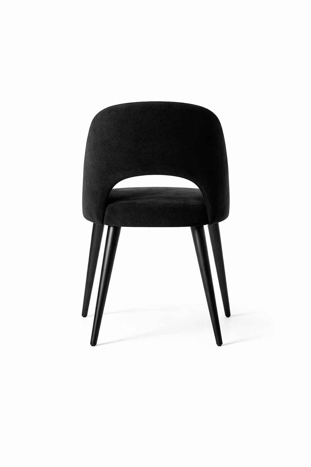 Fiorella Doğal Ahşap Döşemeli Siyah Sandalye El İşçiliği Modern Tasarım