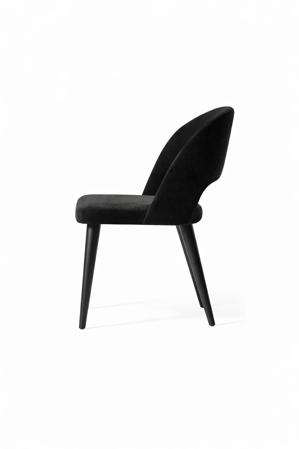 Fiorella Doğal Ahşap Döşemeli Siyah Sandalye El İşçiliği Modern Tasarım