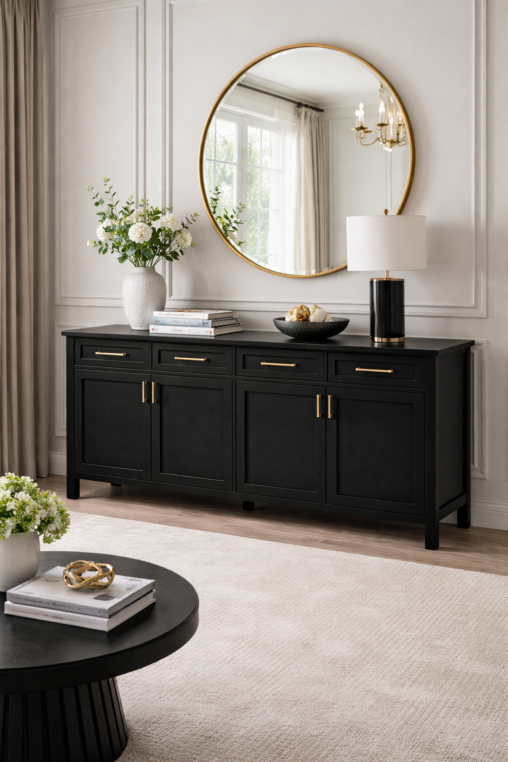 Forma Kapaklı Ahşap Konsol – Çekmeceli Geniş Salon ve Antre Konsolu – 200 × 45 × 85 cm