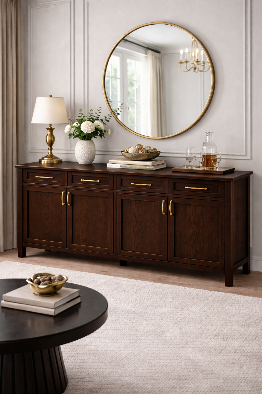 Forma Kapaklı Ahşap Konsol – Çekmeceli Geniş Salon ve Antre Konsolu – 200 × 45 × 85 cm