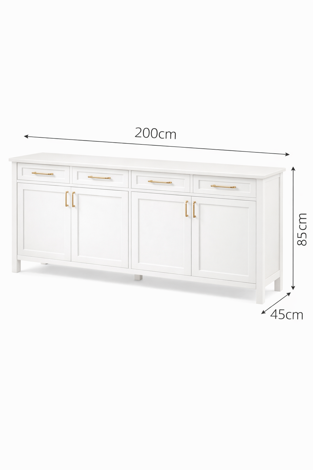 Forma Kapaklı Ahşap Konsol – Çekmeceli Geniş Salon ve Antre Konsolu – 200 × 45 × 85 cm