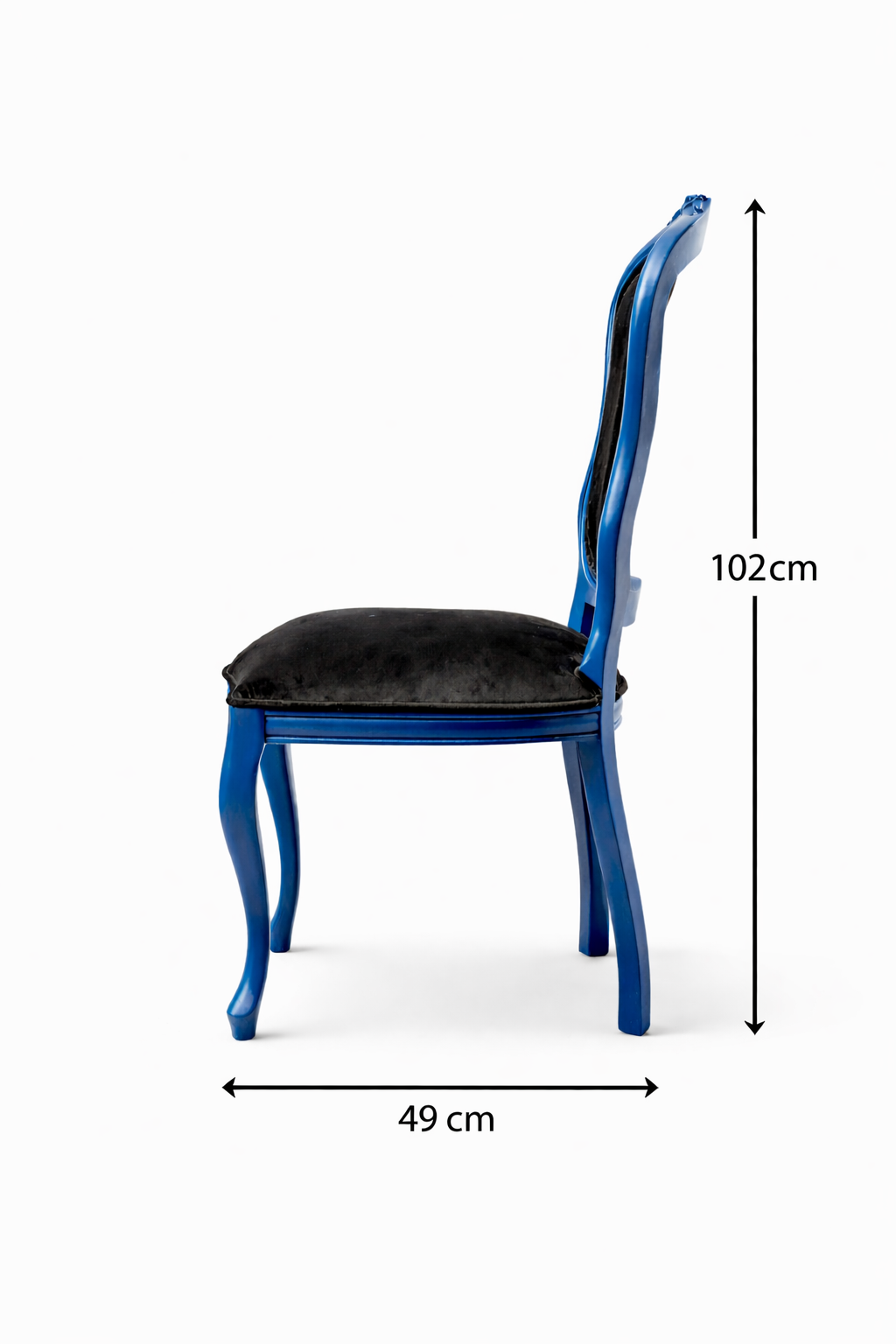 İndigo Doğal Kayın Ahşap Çivit Mavisi Renk Döşemeli Sandalye Detaylı İşçilik Modern Şık Tasarım