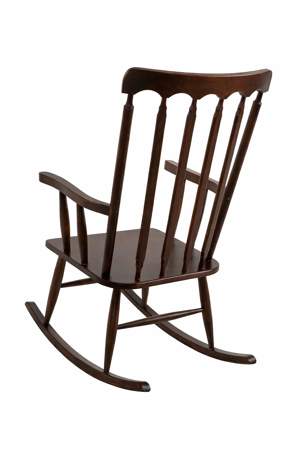 Julia Doğal Ahşap Kayın Ceviz Renk Sallanır Sandalye Detaylı İşçilik Modern Şık Tasarım