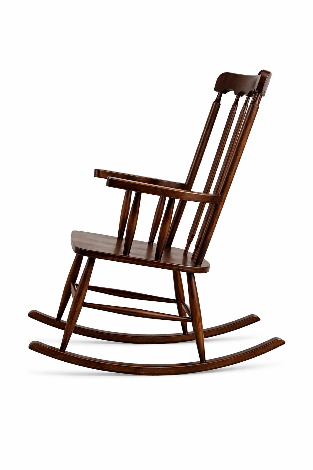 Julia Doğal Ahşap Kayın Ceviz Renk Sallanır Sandalye Detaylı İşçilik Modern Şık Tasarım