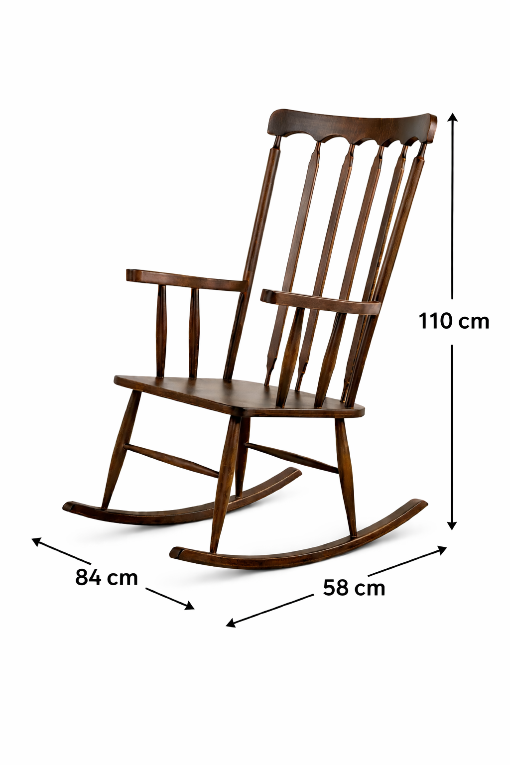 Julia Doğal Ahşap Kayın Ceviz Renk Sallanır Sandalye Detaylı İşçilik Modern Şık Tasarım