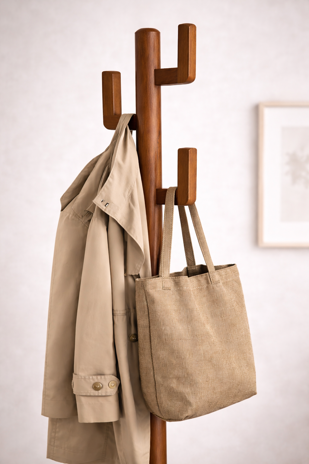 Kaktüs Askılık | El Yapımı Masif Ahşap Ayaklı Askı 178 cm