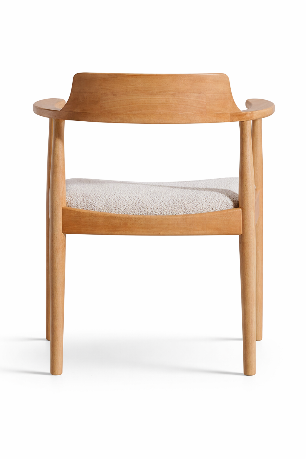 Kerben Natural Kayın Ahşap Kolçaklı Sandalye Detaylı İşçilik Modern Şık Tasarım