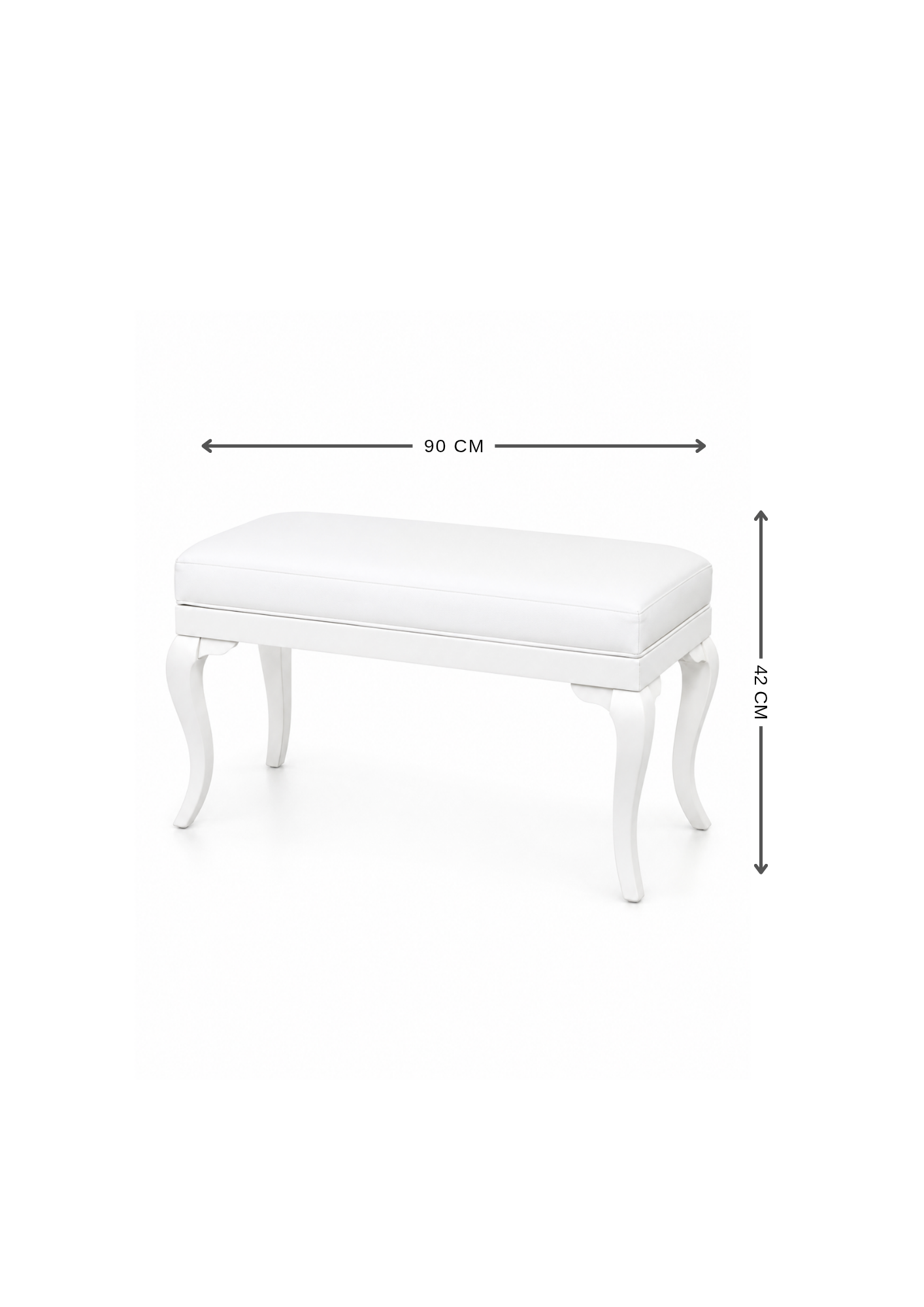 Klasik Bench Puf 90x42 cm Ahşap Ayaklı Oturma Pufu | Alberohome