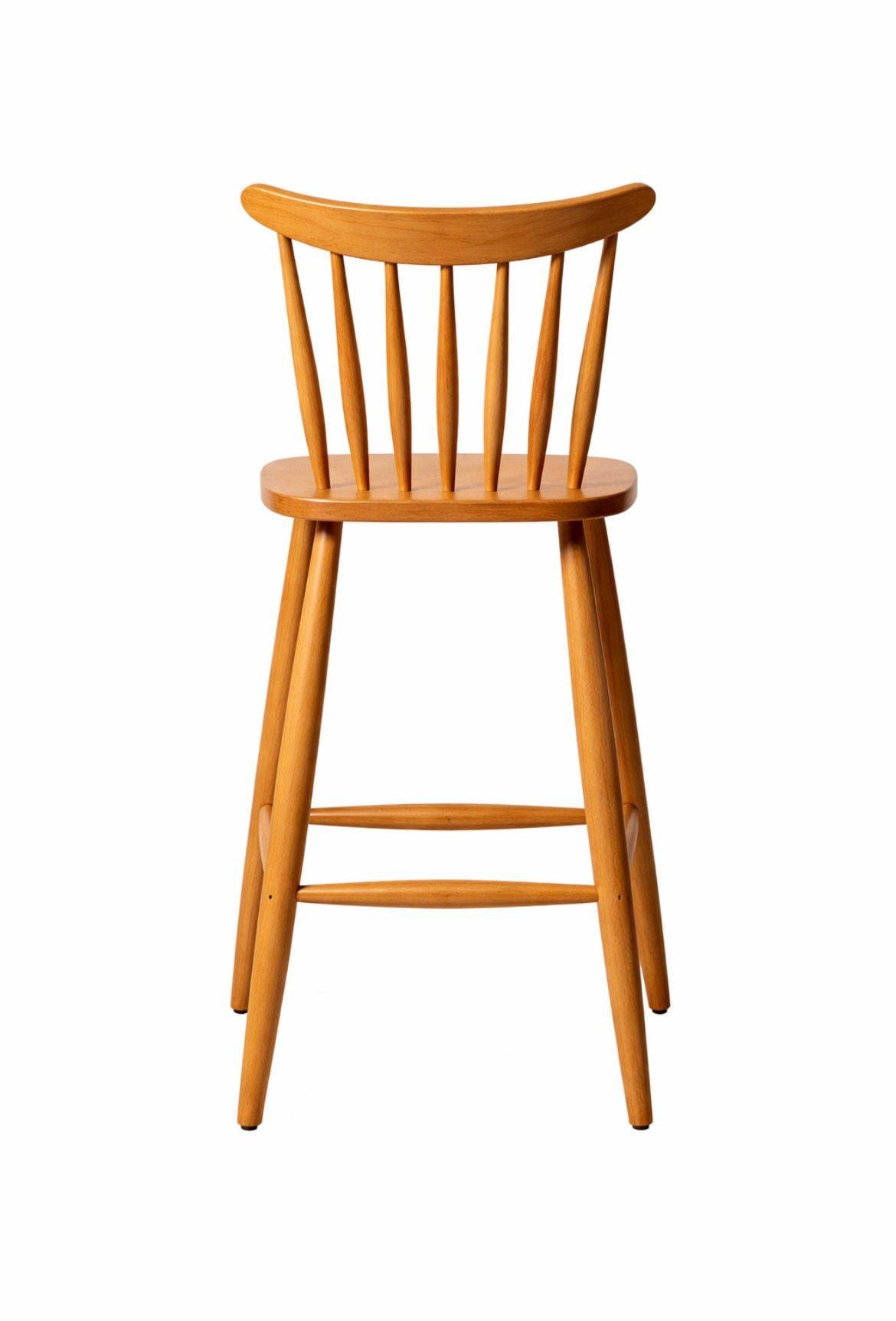 Komple Kayın Ağacı Bar Sandalyesi | 67 cm Oturum Yüksekliği | Montajlı