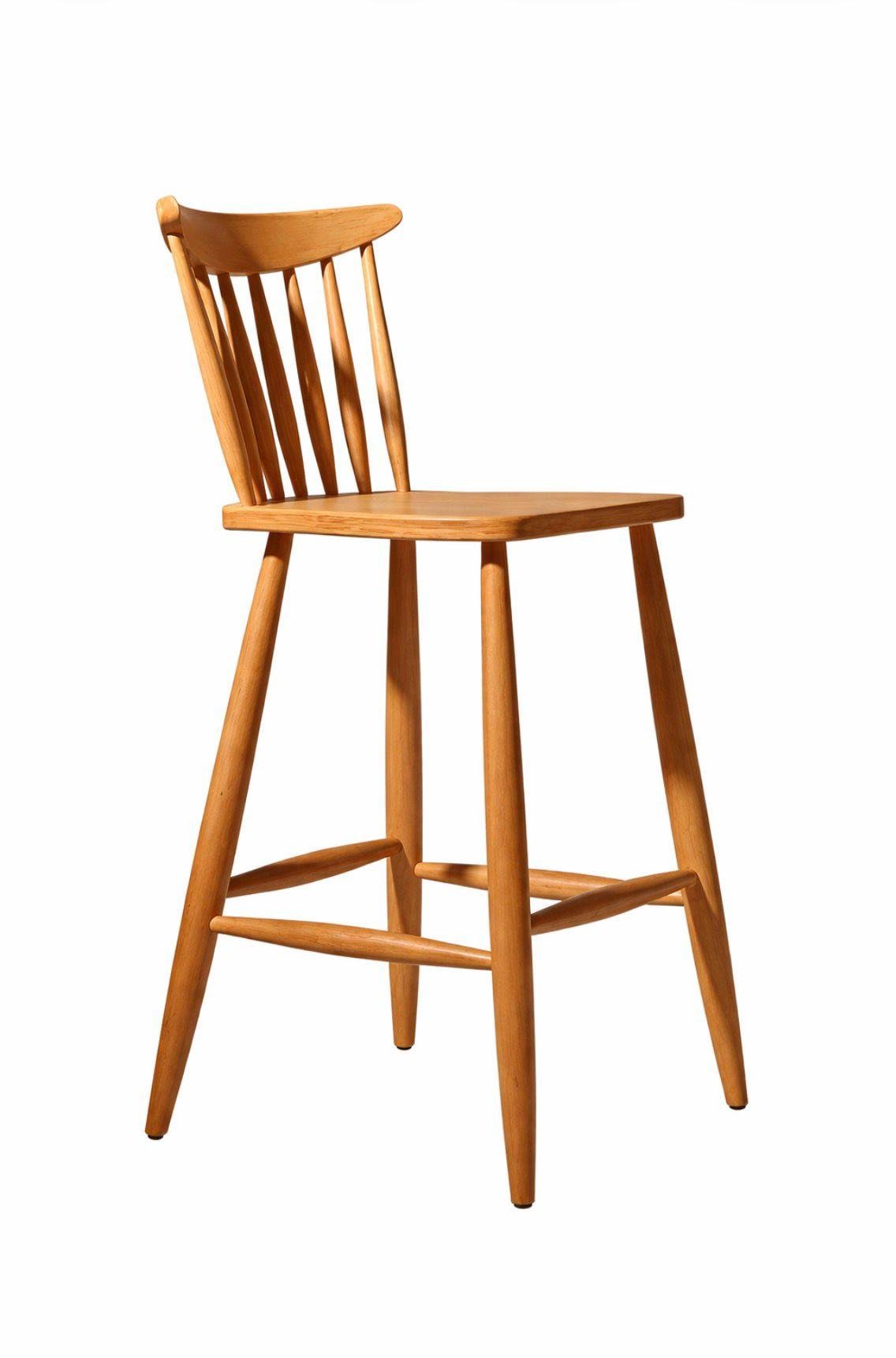 Komple Kayın Ağacı Bar Sandalyesi | 67 cm Oturum Yüksekliği | Montajlı