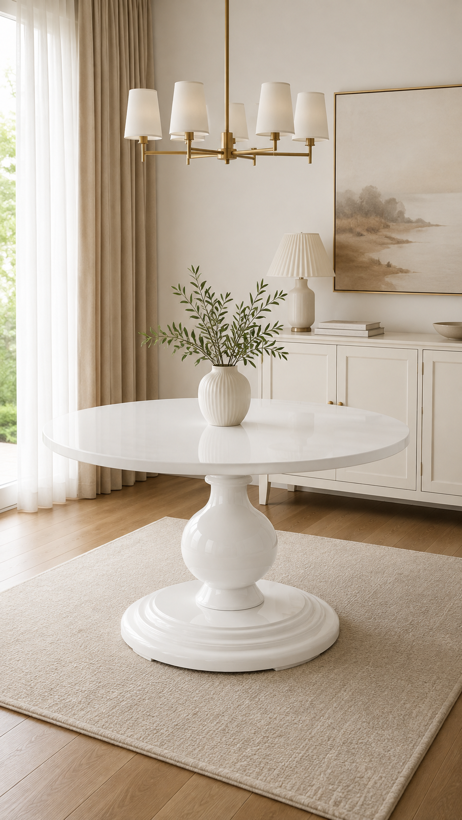 Lake Yuvarlak Masa – Masif Ayaklı Pedestal Model