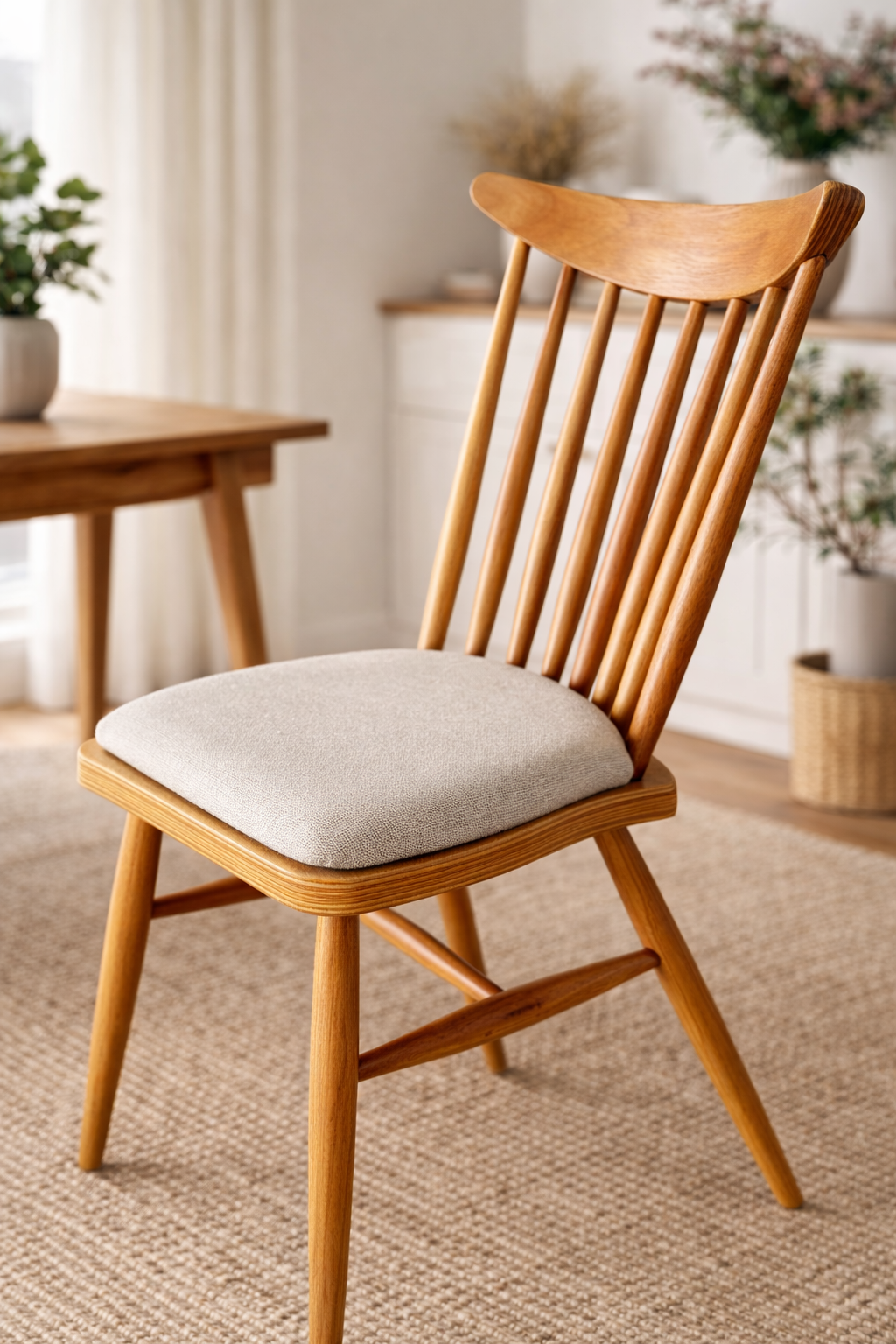 Lale Natural Ahşap Kayın Sandalye Detaylı İşçilik Modern Şık Tasarım