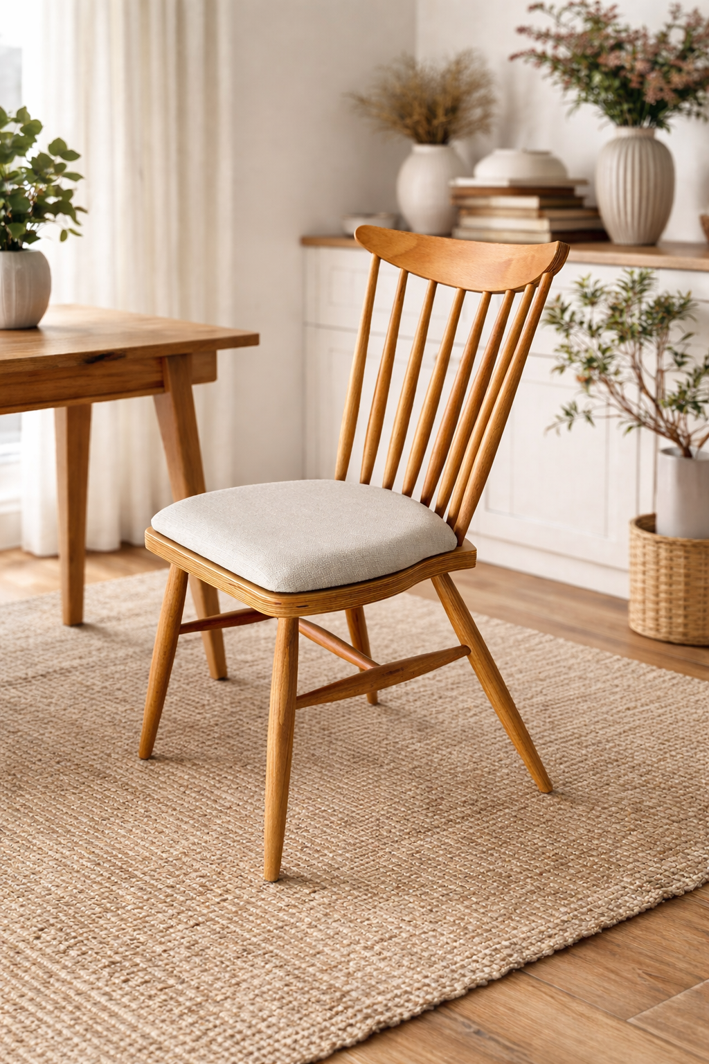 Lale Natural Ahşap Kayın Sandalye Detaylı İşçilik Modern Şık Tasarım