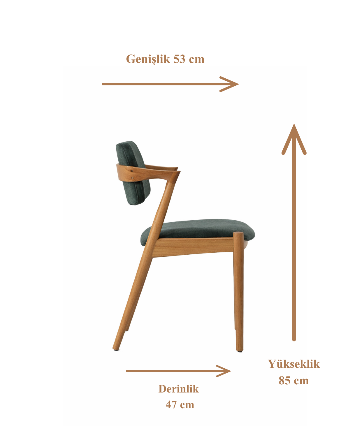 Lilla Doğal Ahşap Döşemeli Ceviz Sandalye El İşçiliği Modern İskandinav Tasarım