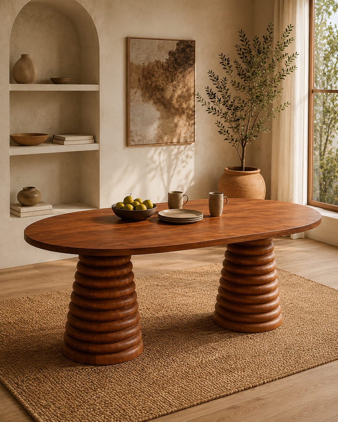 Liora Oval Ahşap Yemek Masası