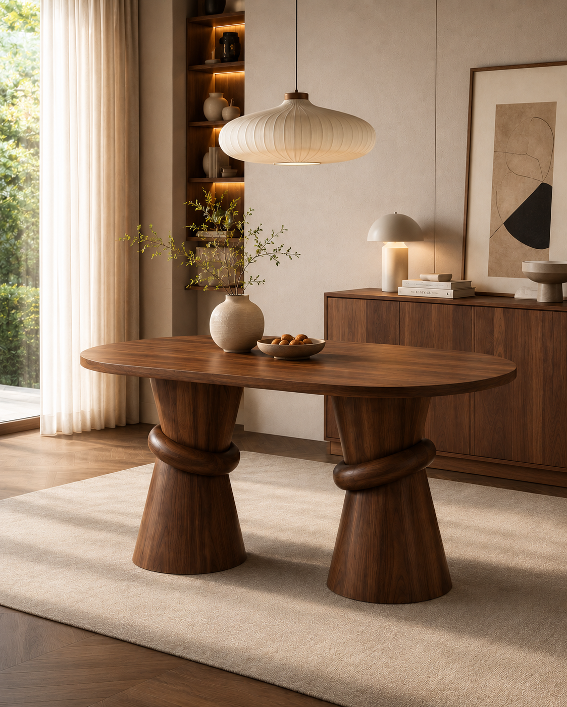 Loravis Oval Ahşap Yemek Masası