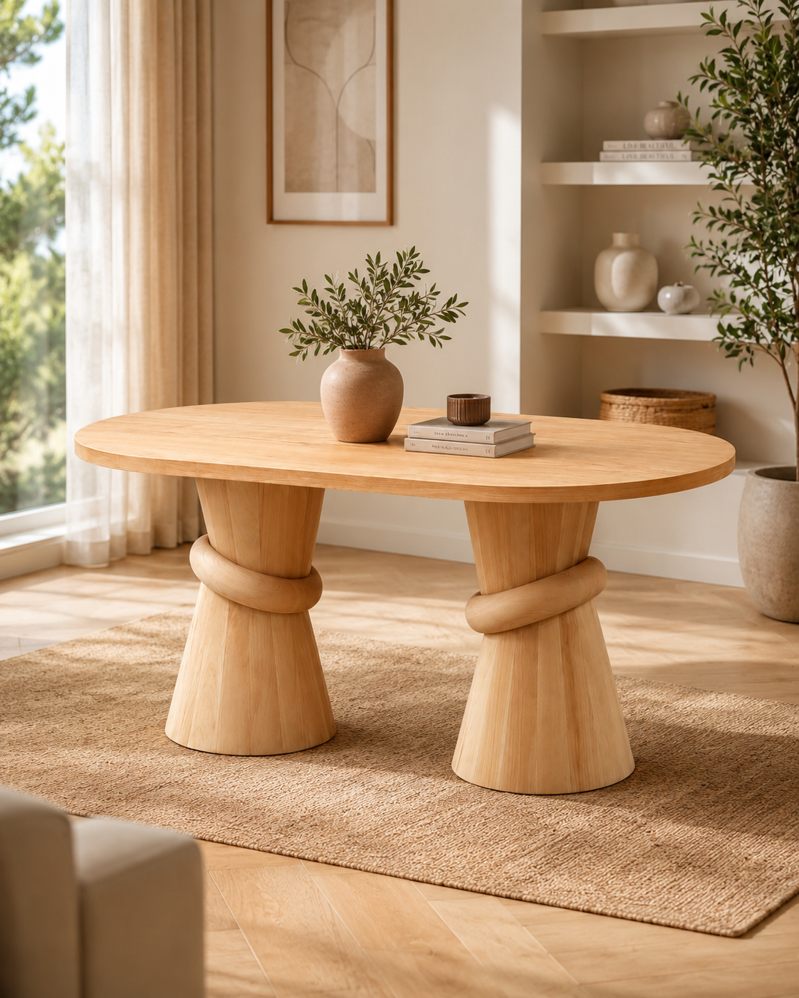 Loravis Oval Ahşap Yemek Masası