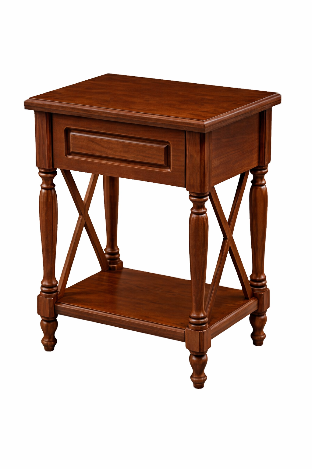 Lorenza Siyah Ahşap Yan Sehpa – Çekmeceli Klasik Komodin – Modern Dresuar Yan Sehpası 52×70 cm