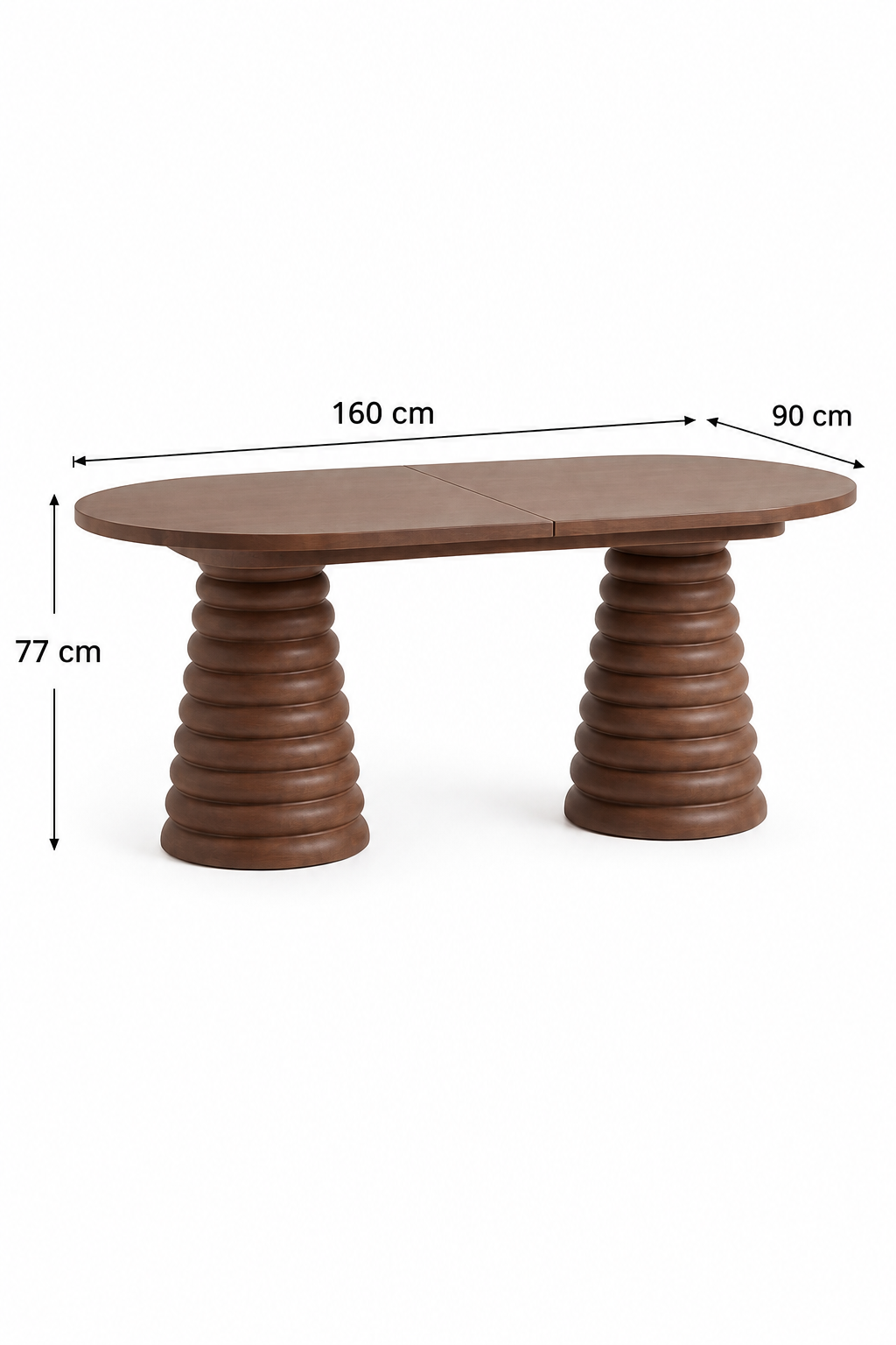 LUNA RING 180 – Oval Class Konik Ayak Açılır Yemek Masası