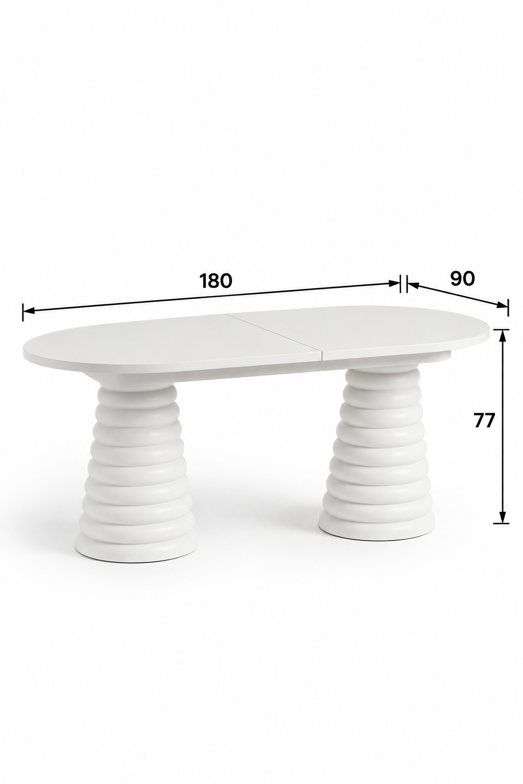 LUNA RING 180 – Oval Class Konik Ayak Açılır Yemek Masası