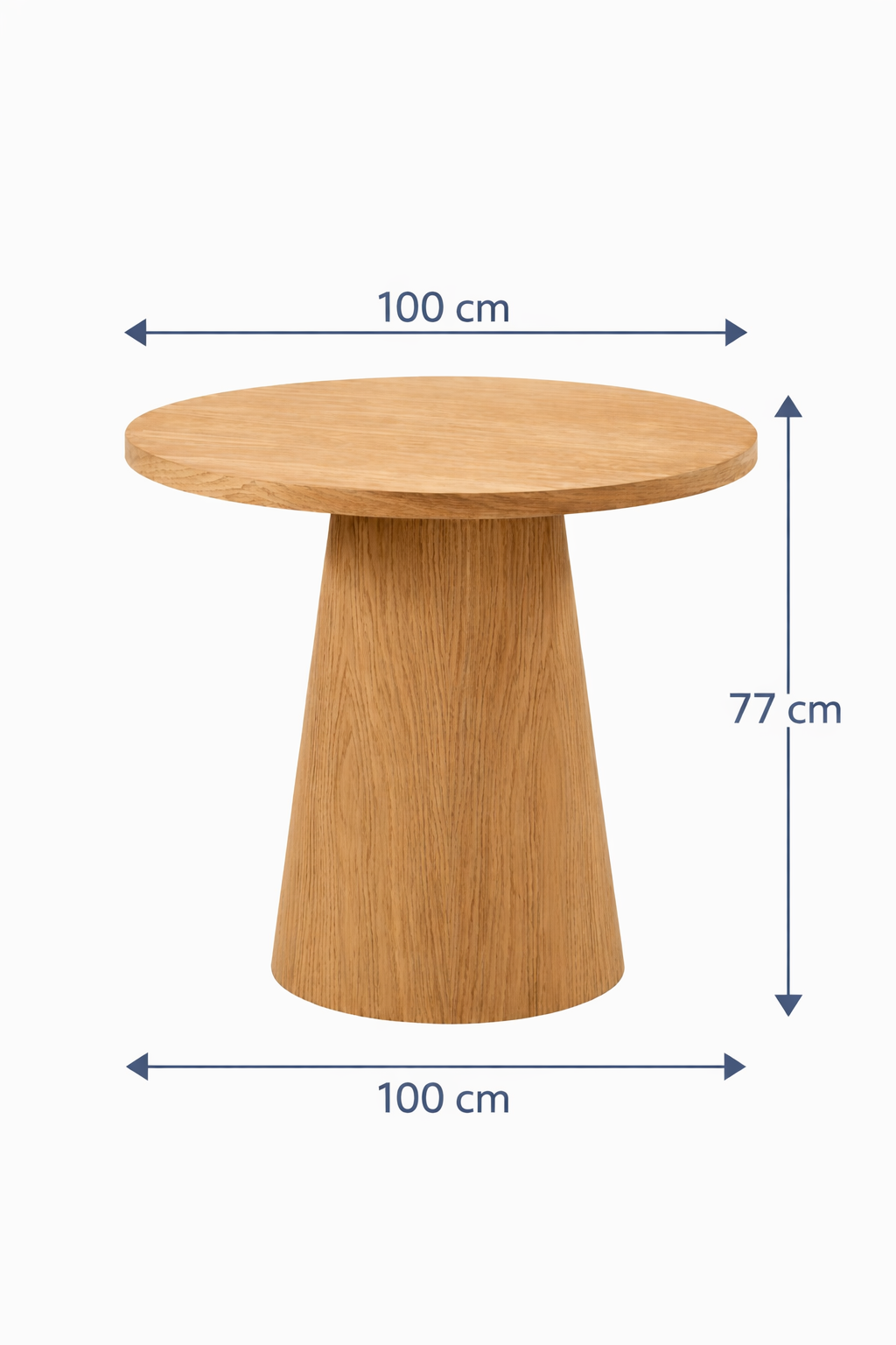 Lunera 100×100 Masif Ahşap Yuvarlak Yemek Masası