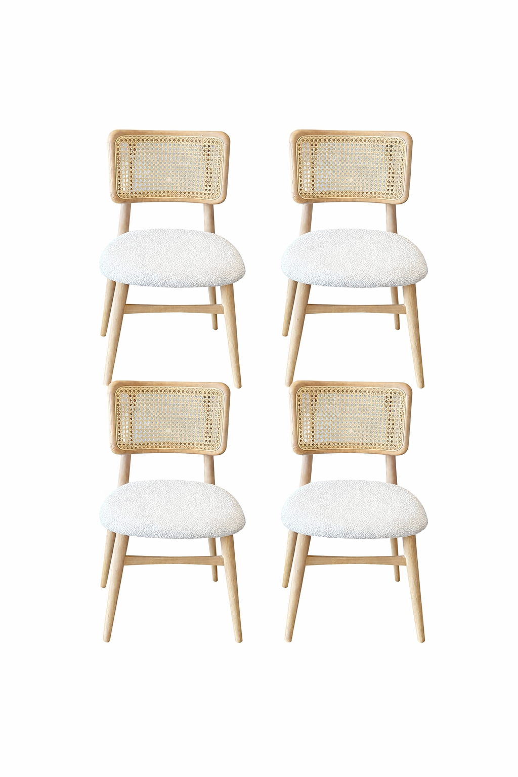 Mabel Natural Ahşap Hazeranlı Kayın Sandalye Detaylı İşçilik Modern Şık Tasarım (4 Adet)