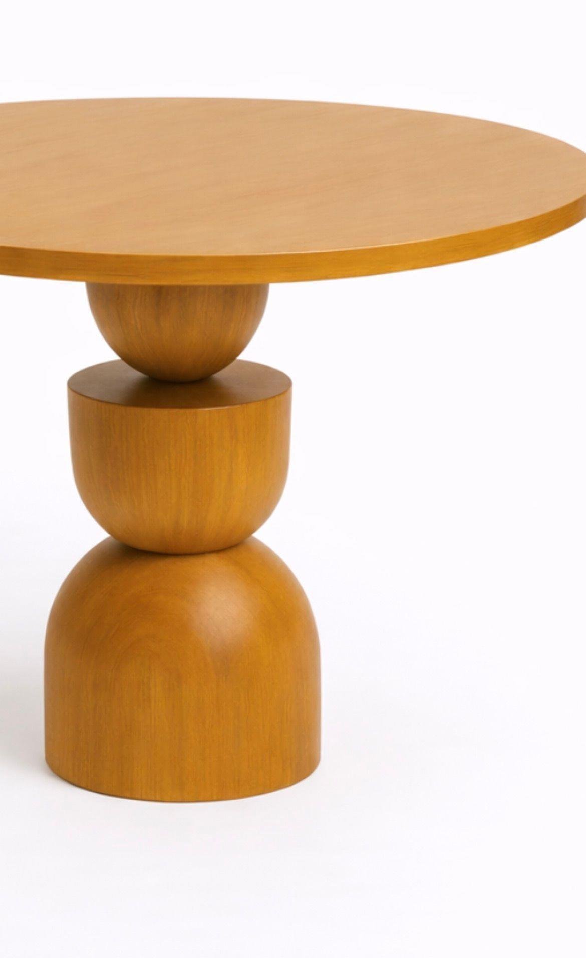 Masif Ayaklı Yuvarlak Yemek Masası 100×100 | Kayın Kaplama – 76 cm