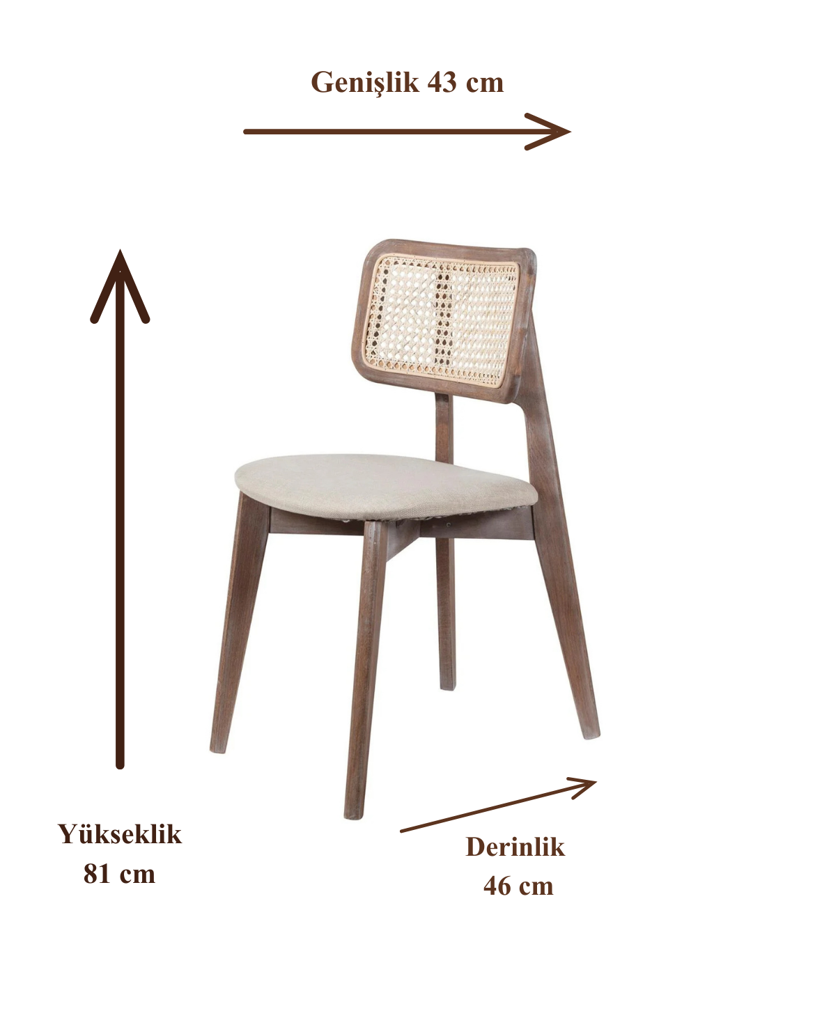 Melodi Doğal Kayın Ahşap Krem Hazeranlı Masif Eskitme Sandalye Detaylı İşçilik Modern Şık Tasarım