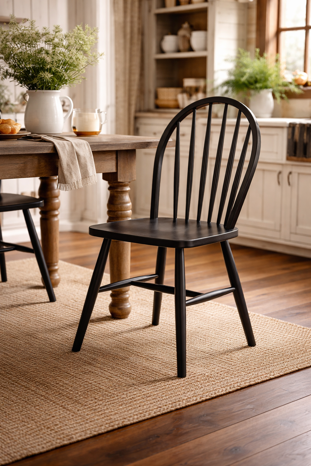 Miranda Doğal Ahşap Kayın Siyah Renk Sandalye Detaylı İşçilik Modern Şık Tasarım