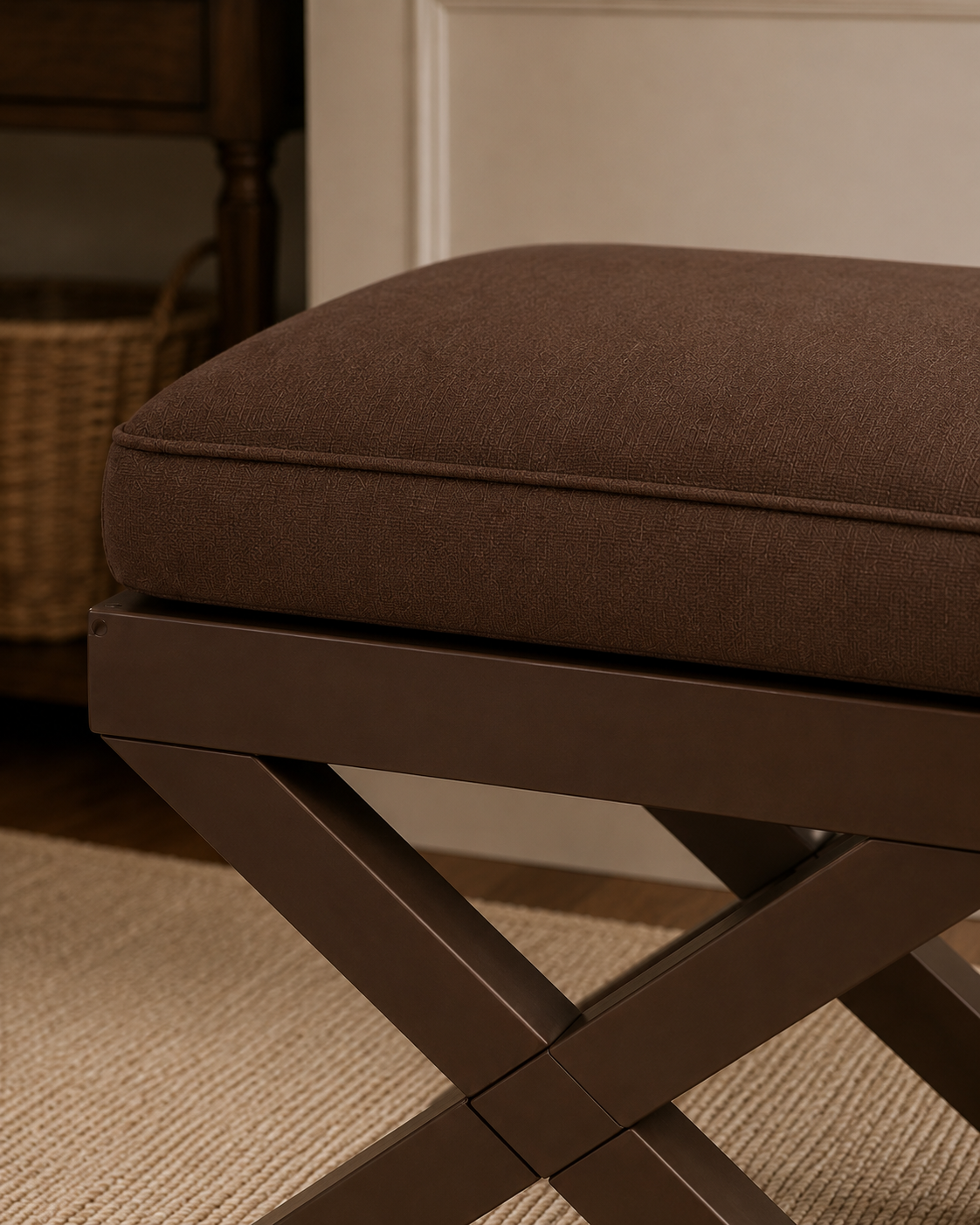 Modern X Ayaklı Puf Bench 60x40x43 cm
