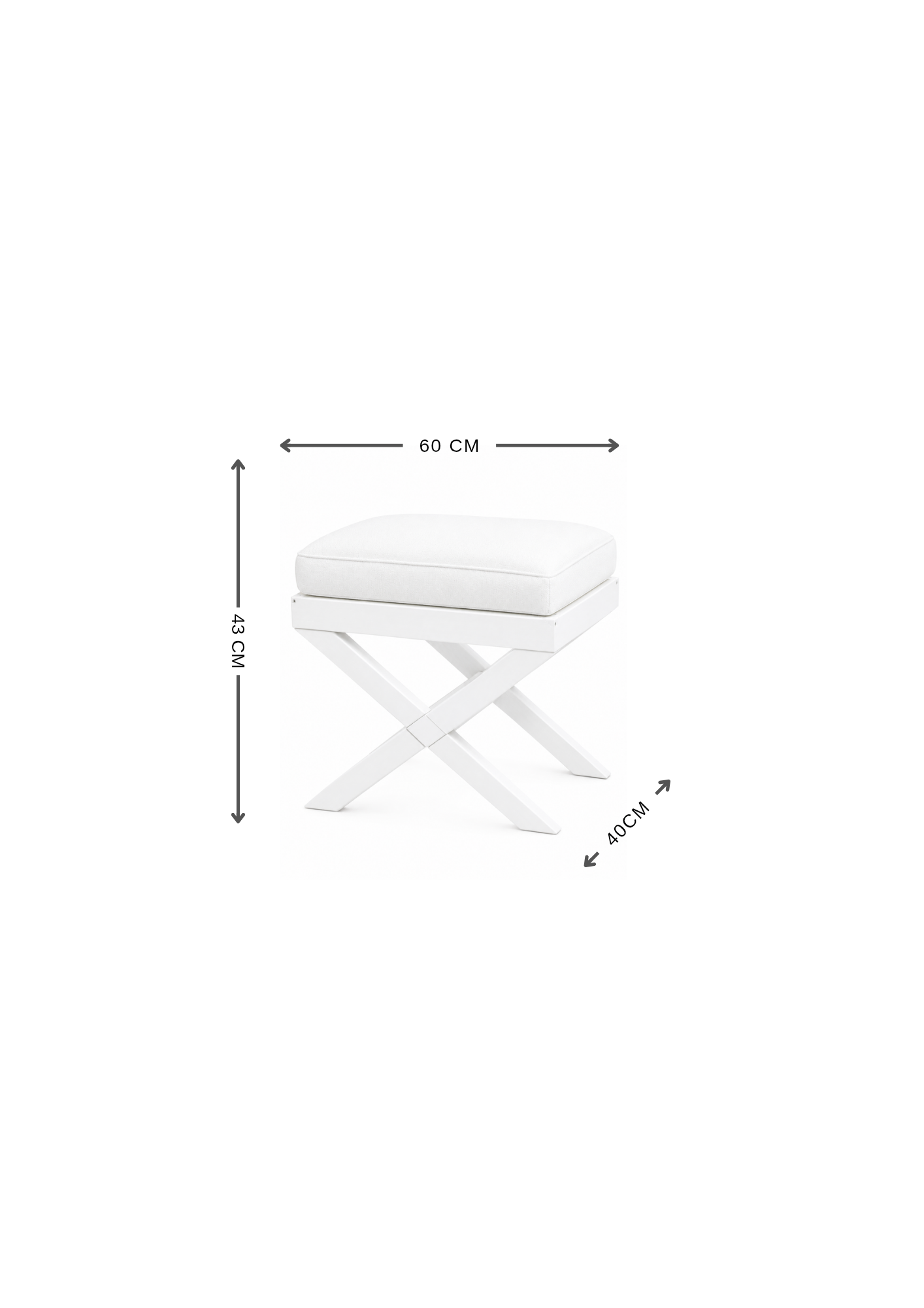 Modern X Ayaklı Puf Bench 60x40x43 cm