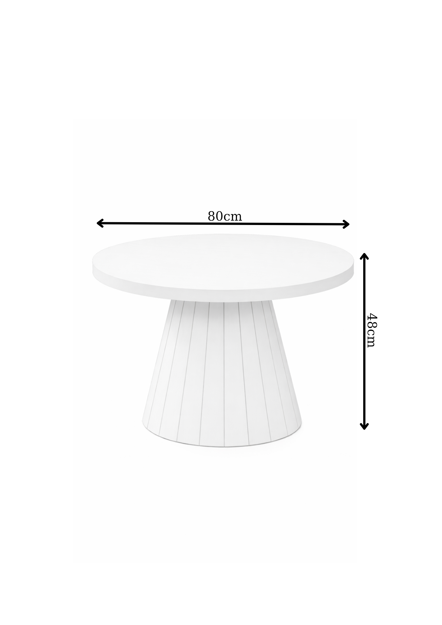 Modern Yuvarlak Orta Sehpa 80x48 cm Konik Ayak Tasarım | Alberohome