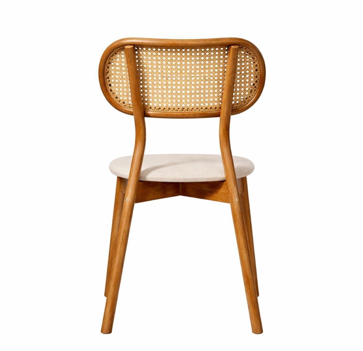 Naturel Hasır Sırtlı Ahşap Sandalye | Kayın Ayaklı – Döşemeli