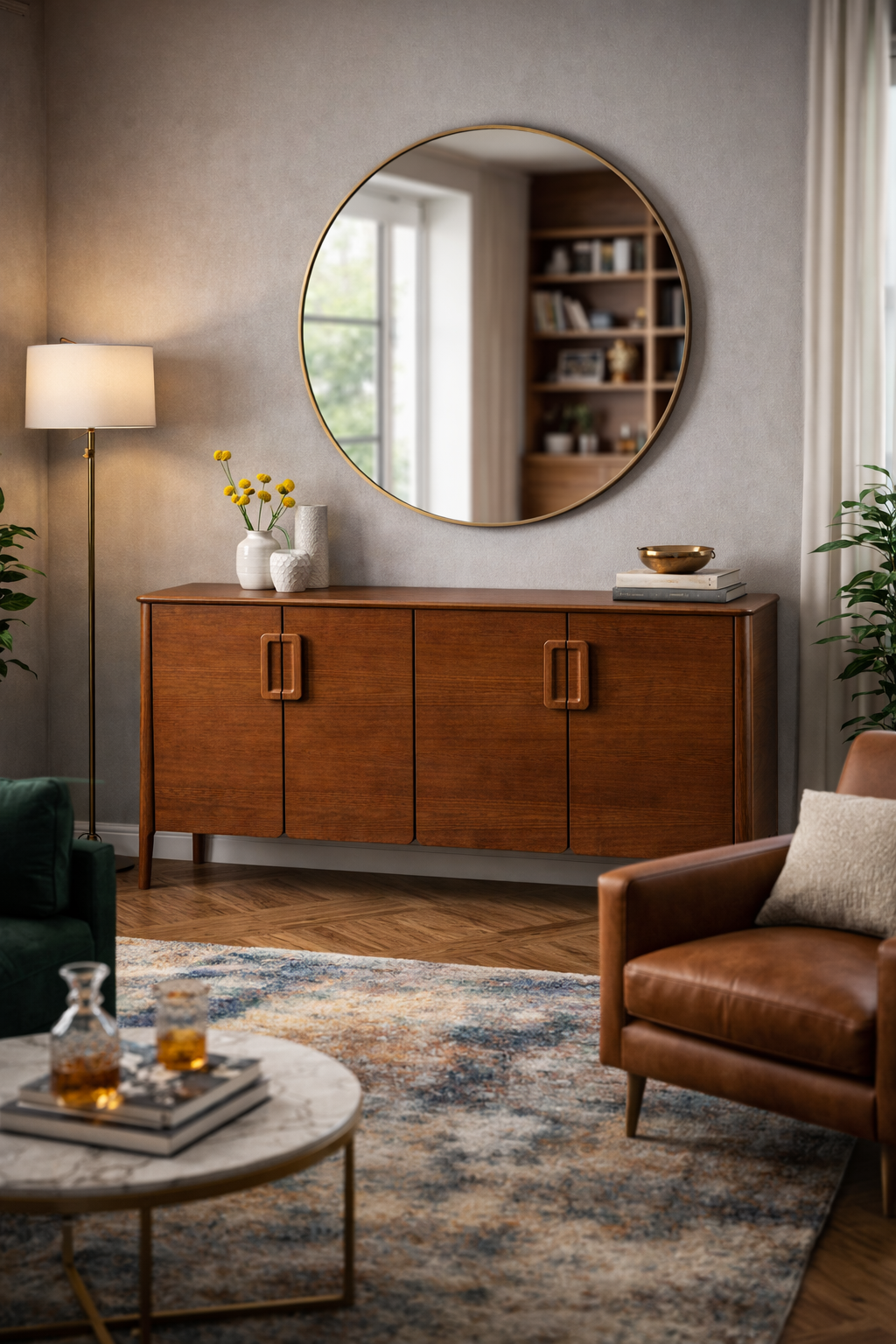 Nova Çerçeveli Kapaklı Ahşap Konsol – Geniş Depolama Alanlı Salon ve Yemek Odası Konsolu – 180 cm