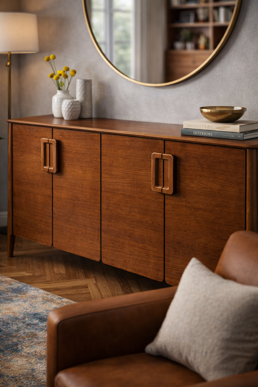 Nova Çerçeveli Kapaklı Ahşap Konsol – Geniş Depolama Alanlı Salon ve Yemek Odası Konsolu – 180 cm