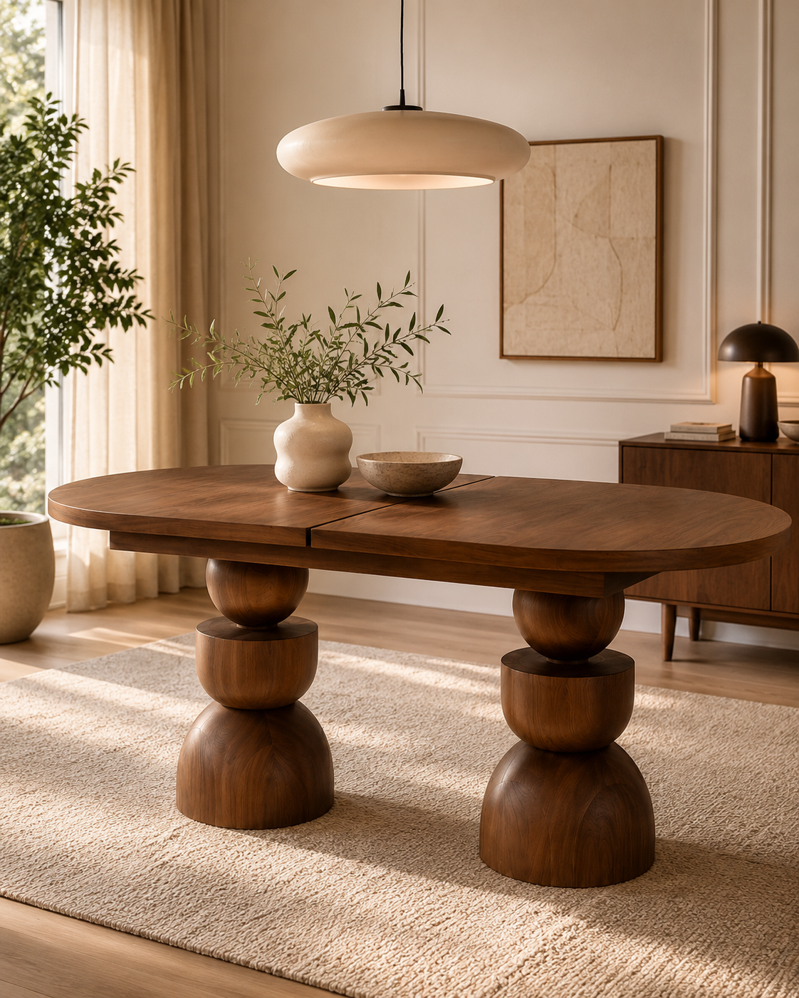 Orvia Oval Ahşap Yemek Masası