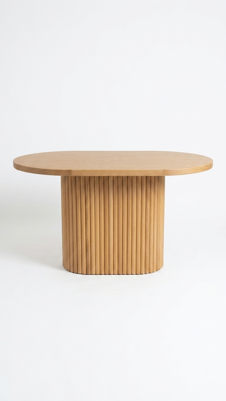 Pablo Doğal Ahşap Naturel Renk Oval Masa 130x80 Cm - Bohem & İskandinav Tarz