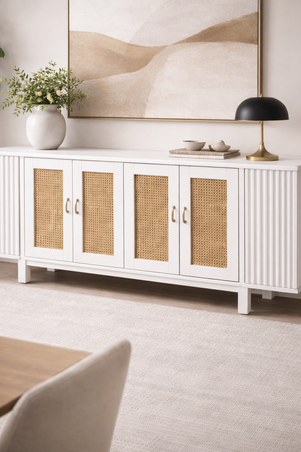 Panelli Kapaklı Ahşap Konsol – Modern Salon ve Antre Konsolu – 200 × 42 × 80 cm