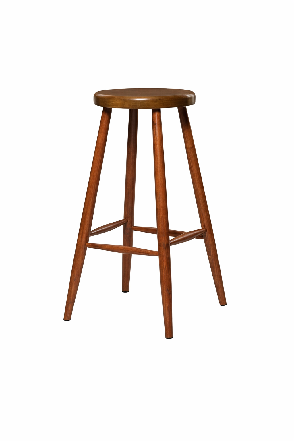 Primula Doğal Ahşap Ceviz Bar Tabure Sandalye El İşçiliği Klasik Tarz