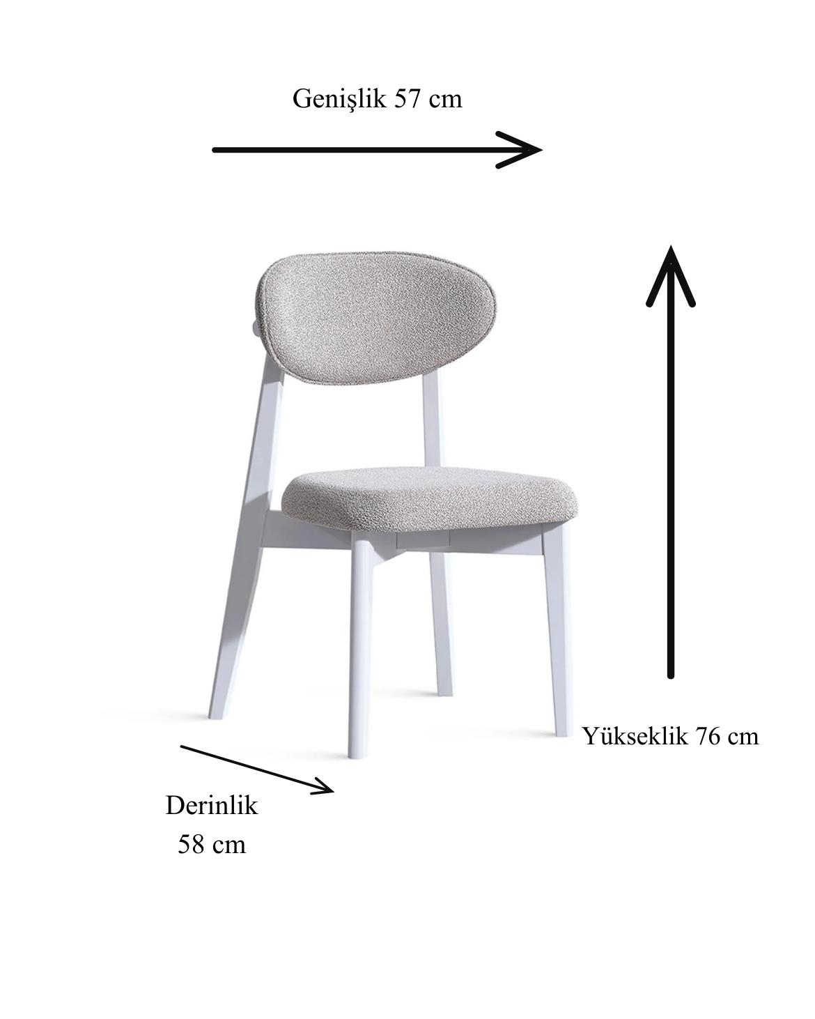 Quantum Doğal Ahşap Kayın Beyaz Renk Sandalye Detaylı İşçilik Modern Şık Tasarım