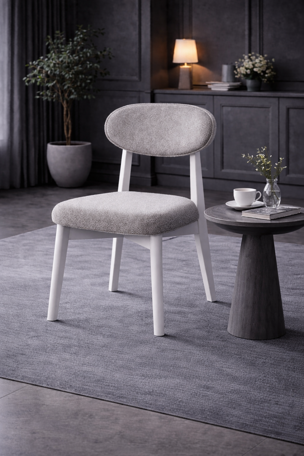 Quantum Doğal Ahşap Kayın Beyaz Renk Sandalye Detaylı İşçilik Modern Şık Tasarım