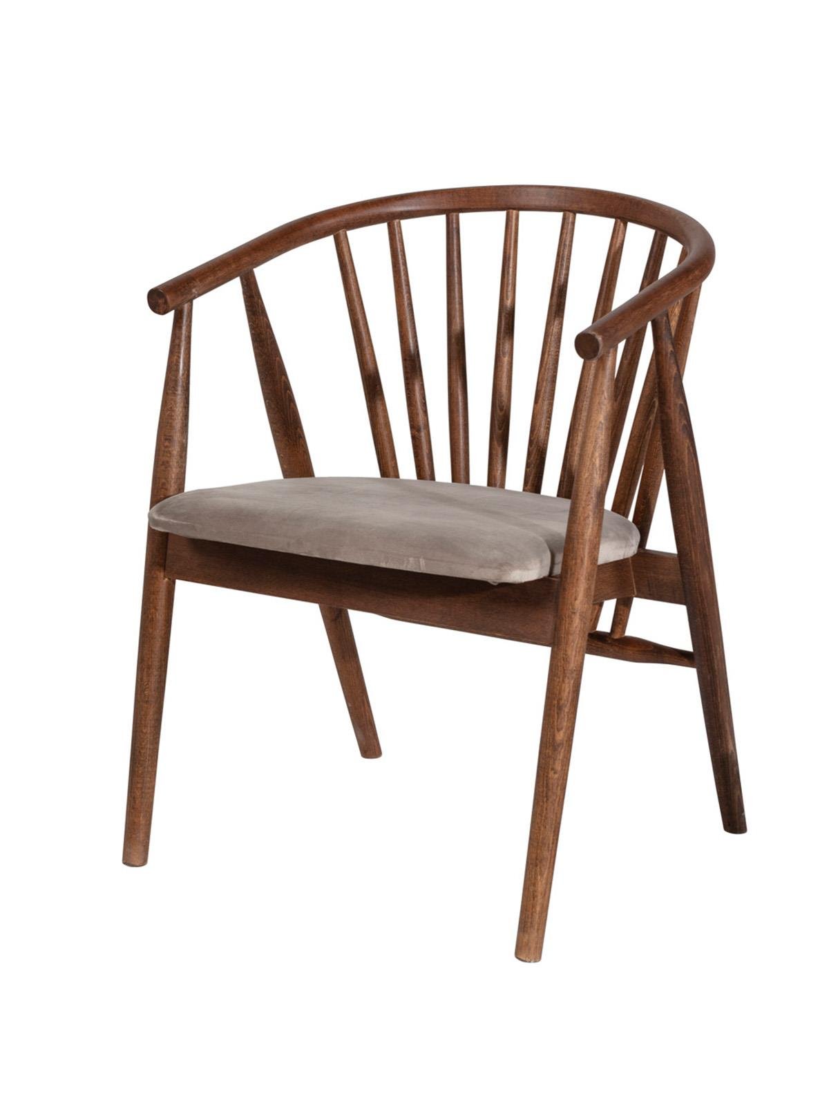 Rizoma Sandalye Ceviz- Krem