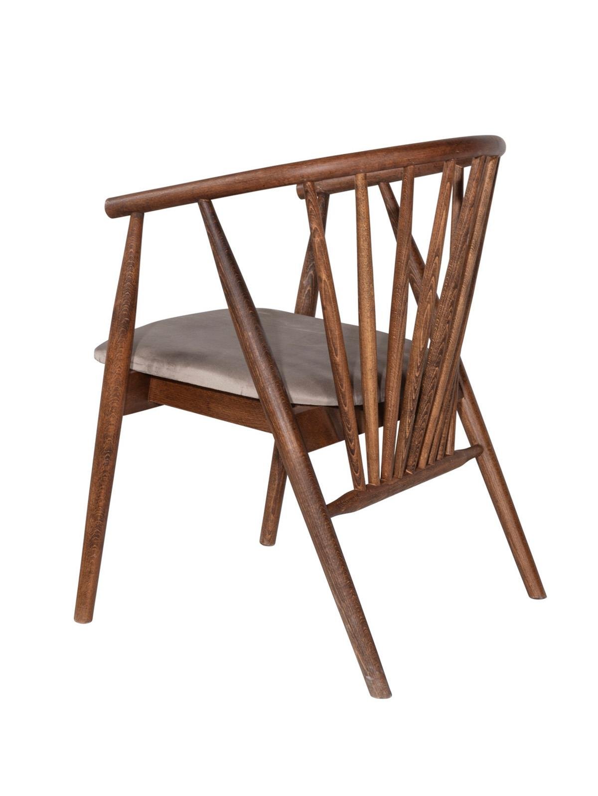 Rizoma Sandalye Ceviz- Krem