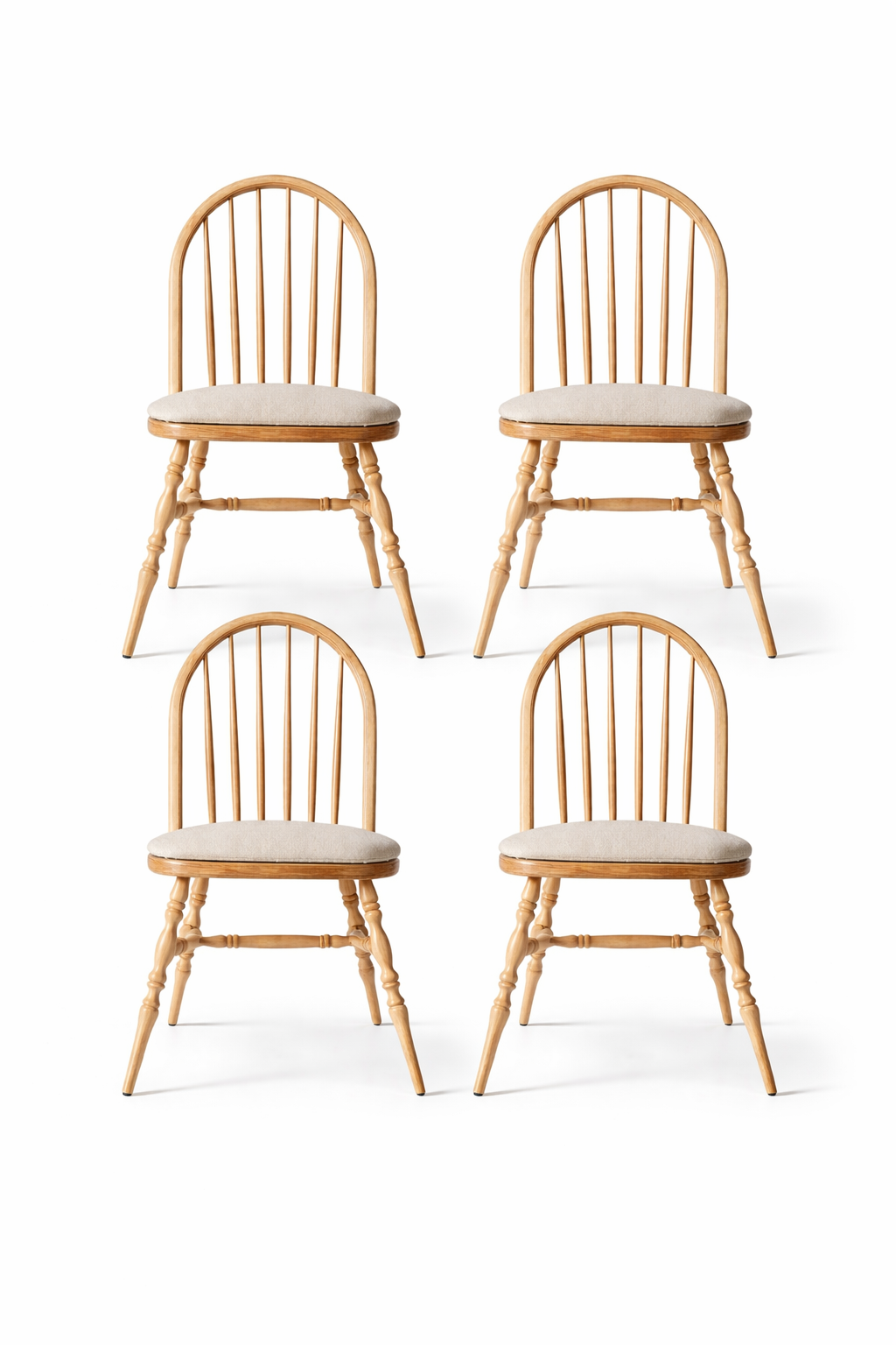 Rodop Natural Ahşap Kayın Sandalye Detaylı İşçilik Modern Şık Tasarım (4 Adet)