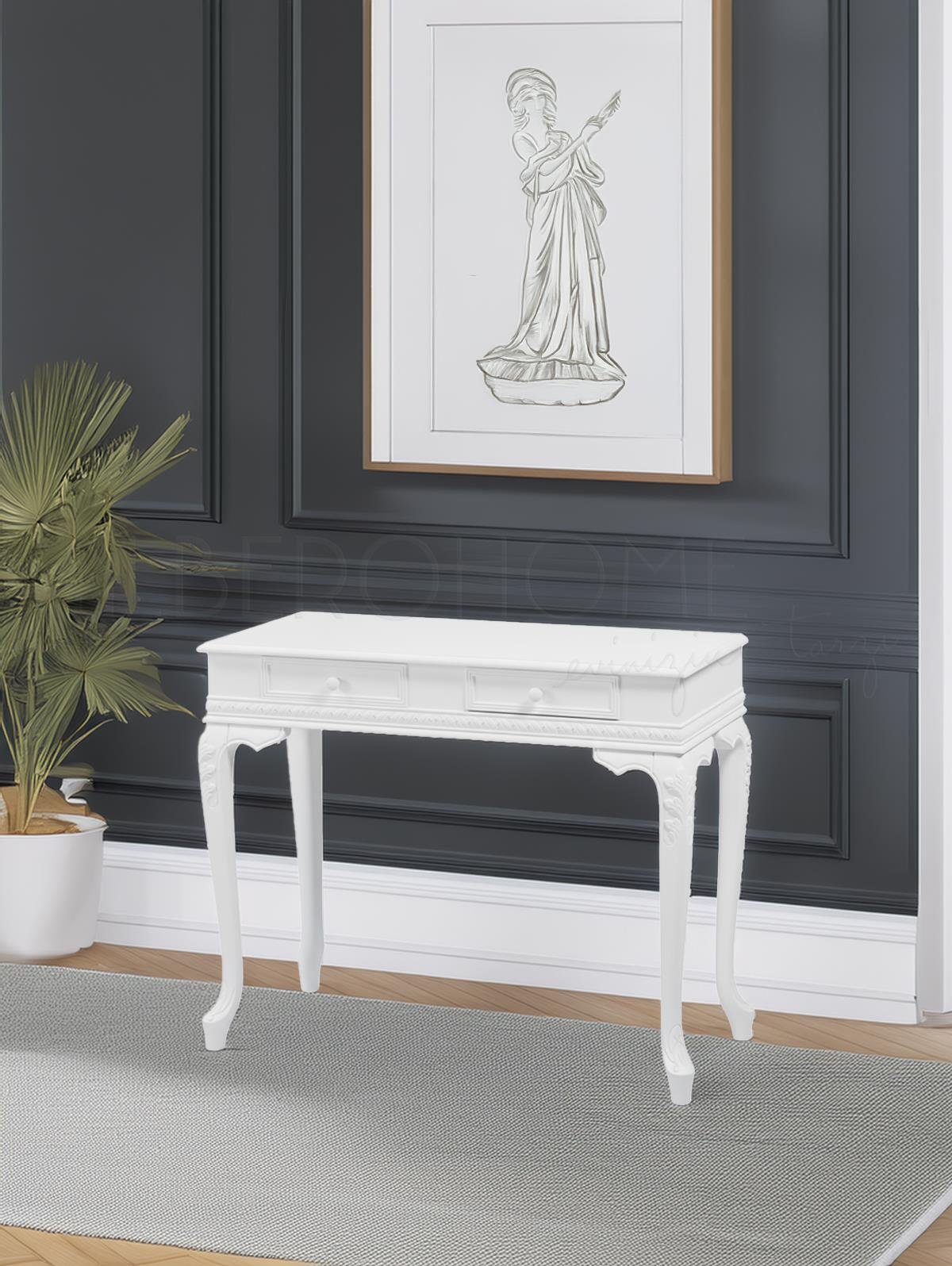 Rosa El Oyması Ahşap Lükens Dresuar 100 Cm – Country Tasarım