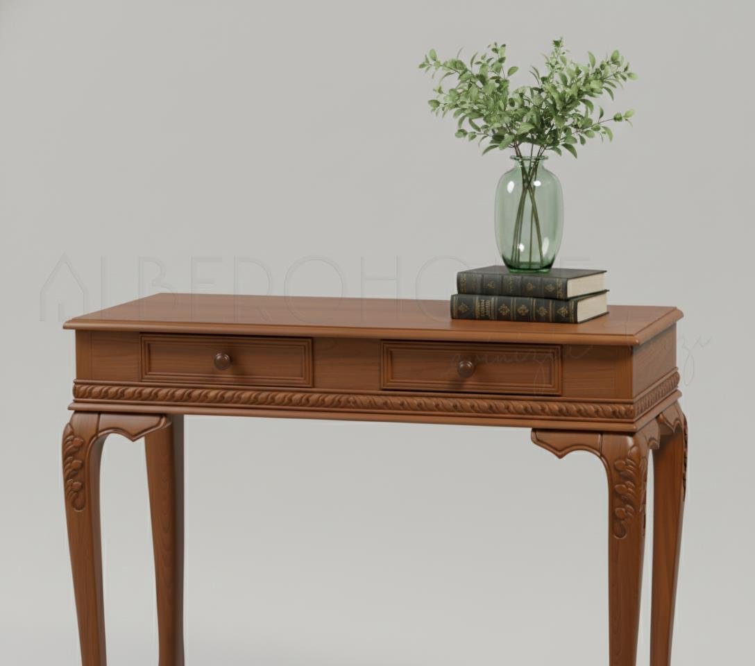 Rosa El Oyması Ahşap Lükens Dresuar 100 Cm – Country Tasarım