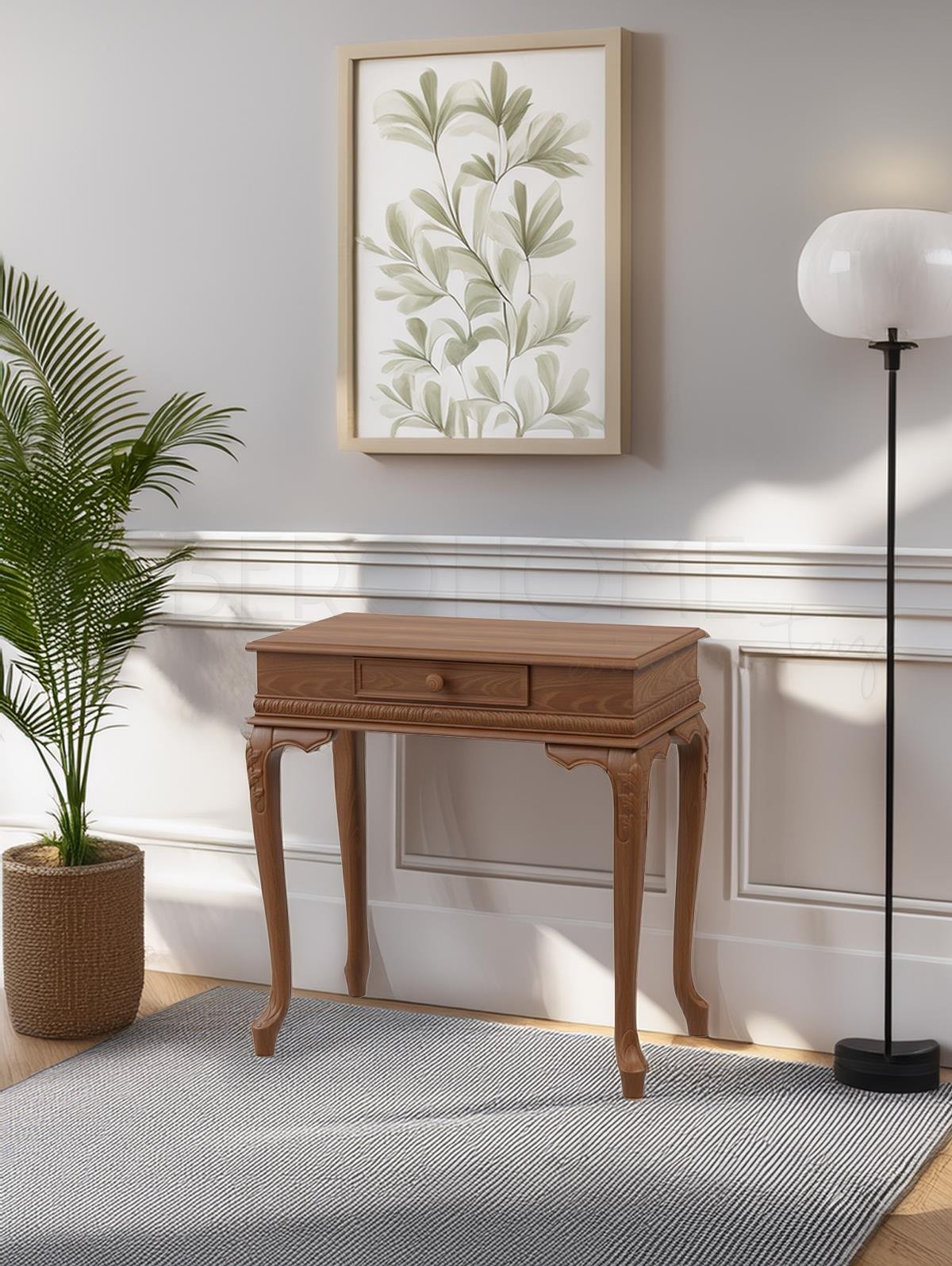 Rosa El Oyması Ahşap Lükens Dresuar 80 Cm – Country Tasarım