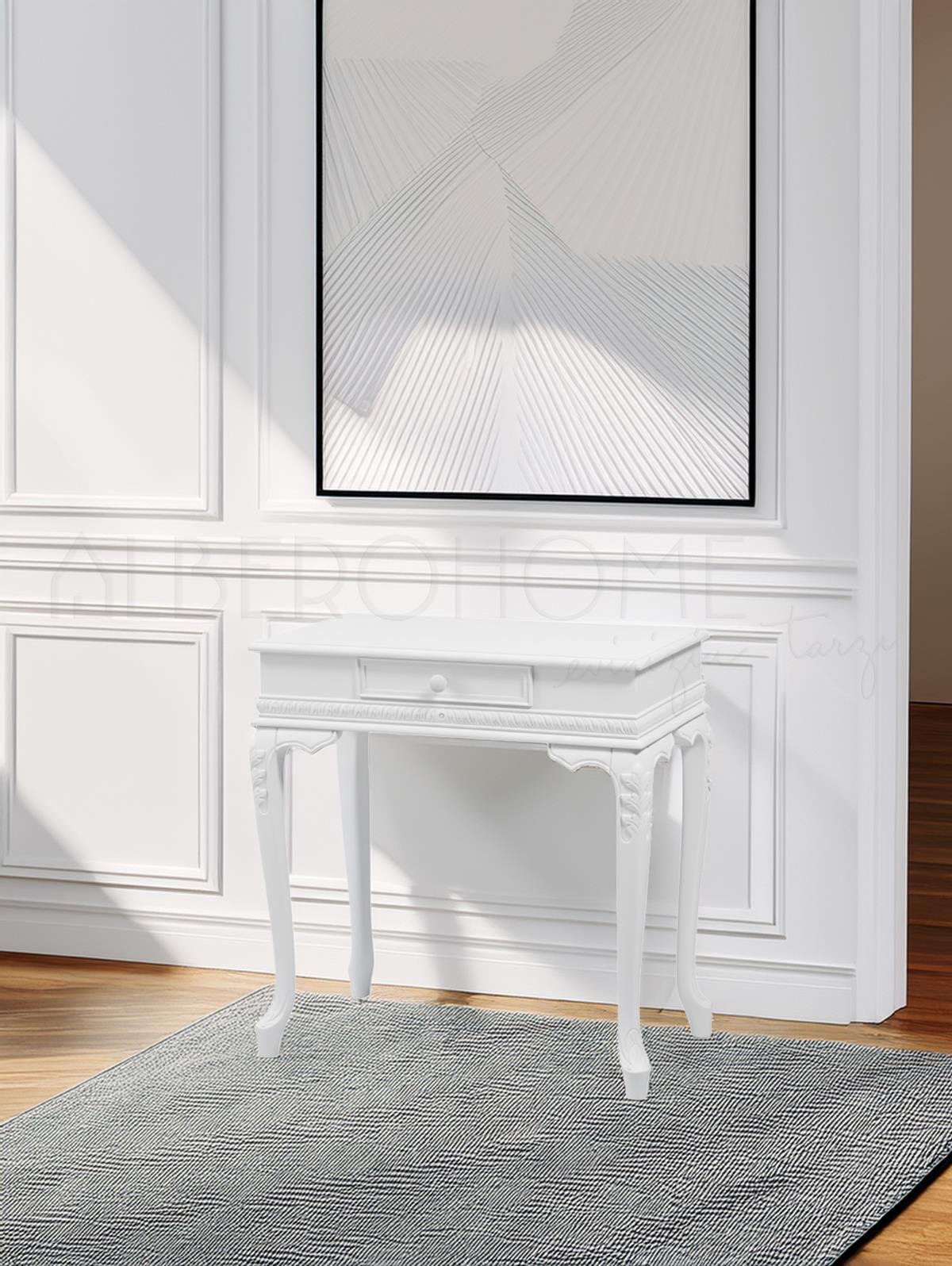 Rosa El Oyması Ahşap Lükens Dresuar 80 Cm – Country Tasarım